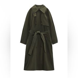 Green trench coat